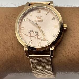 Rose Gold Olevs Men's Watch